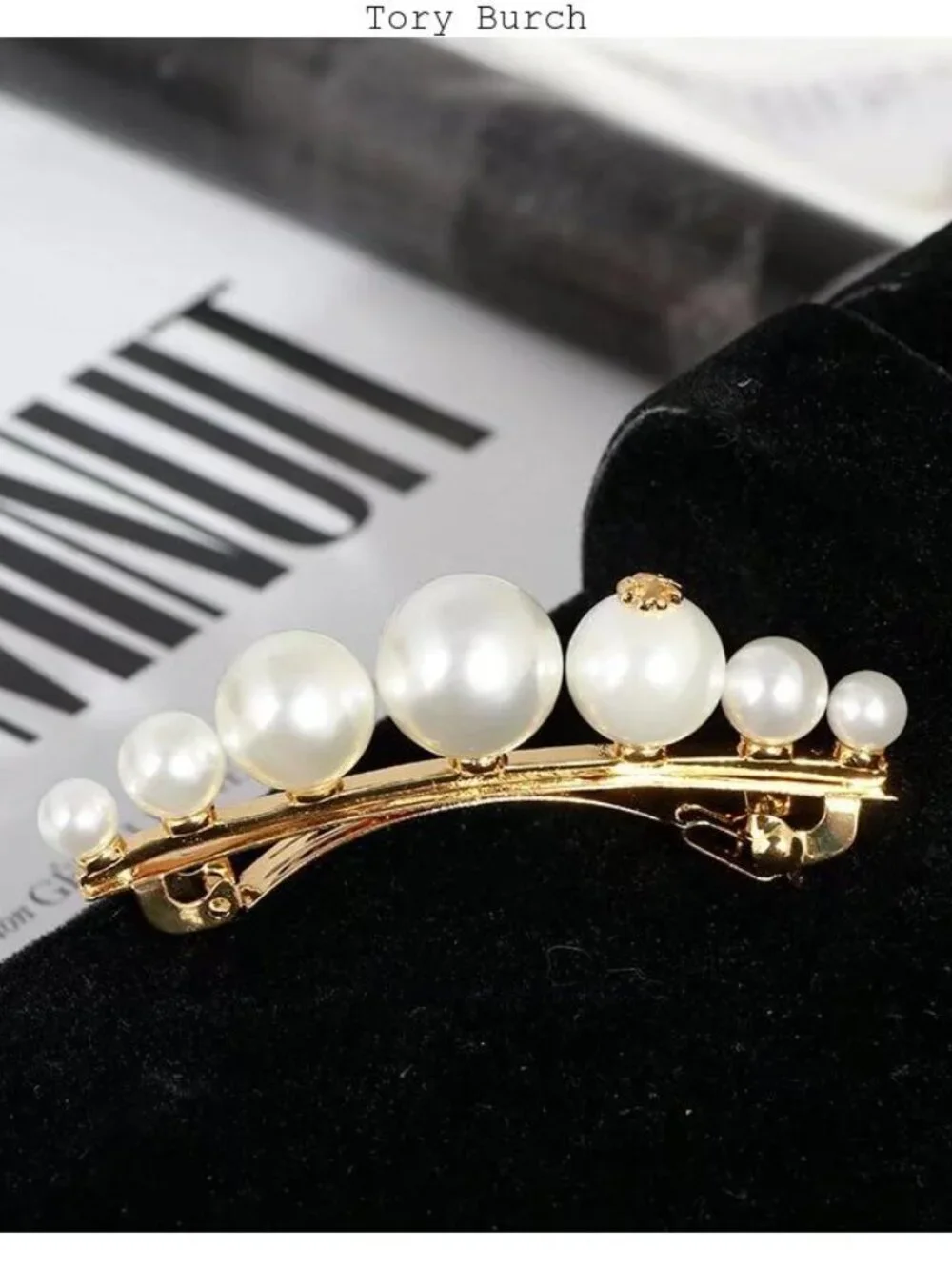 Tory Burch gold hair accessory hair clip